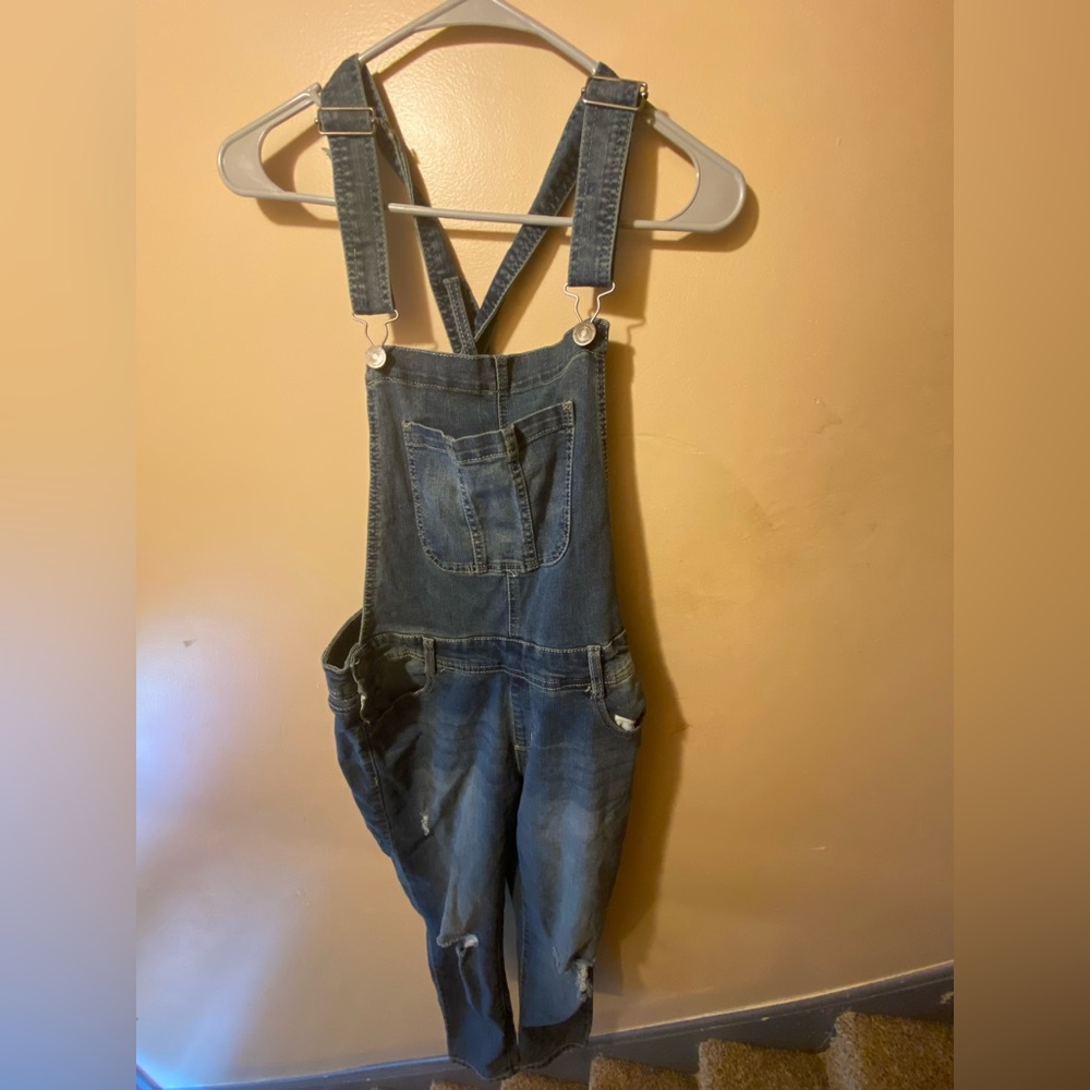 Large denim overalls